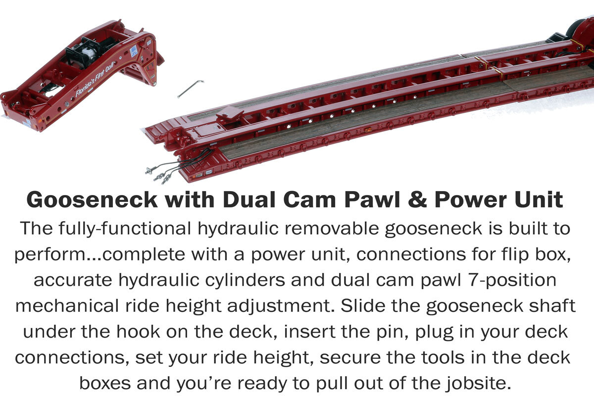 Gooseneck for 1:50 Scale Diecast Model of Fontaine Magnitude 80 - 100-Ton 5-Axle Drop Side Rail Trailer - DeBerardinis Heavy Haul