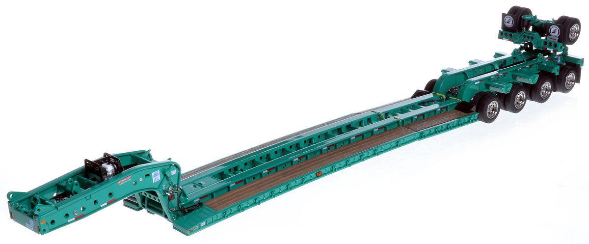 1:50 scale diecast model of Fontaine Magnitude 80 - 100-Ton 5-Axle Step Deck Trailer - Cardi Blue