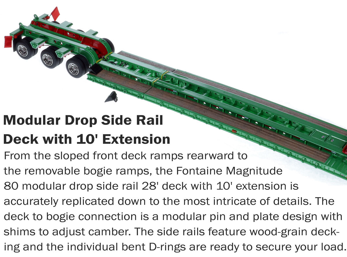 Deck for 1:50 Scale Diecast Model of Fontaine Magnitude 80 - 100-Ton 5-Axle Drop Side Rail Trailer - Thomas F. Corbett