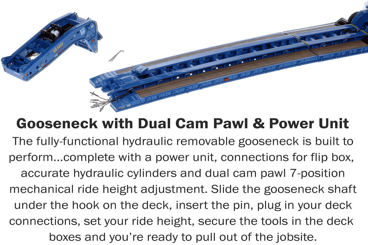 Gooseneck for 1:50 Scale Diecast Model of Fontaine Magnitude 80 - 100-Ton 5-Axle Drop Side Rail Trailer - Sid Kamp Trucking