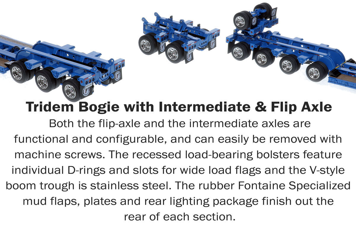 Tridem Bogie for 1:50 Scale Diecast Model of Fontaine Magnitude 80 - 100-Ton 5-Axle Drop Side Rail Trailer - Sid Kamp Trucking