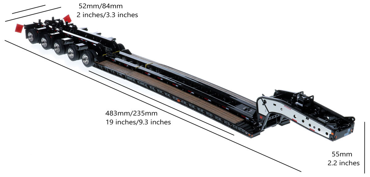 Dimensions for 1:50 Scale Diecast Model of 