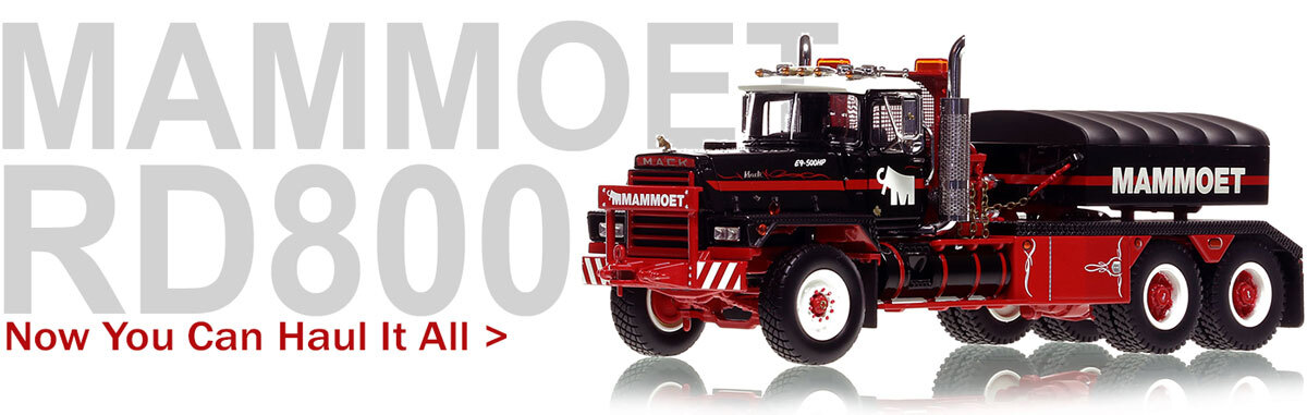 1:50 scale, fully functional diecast model of Mammoet 1995 Mack RD822SX