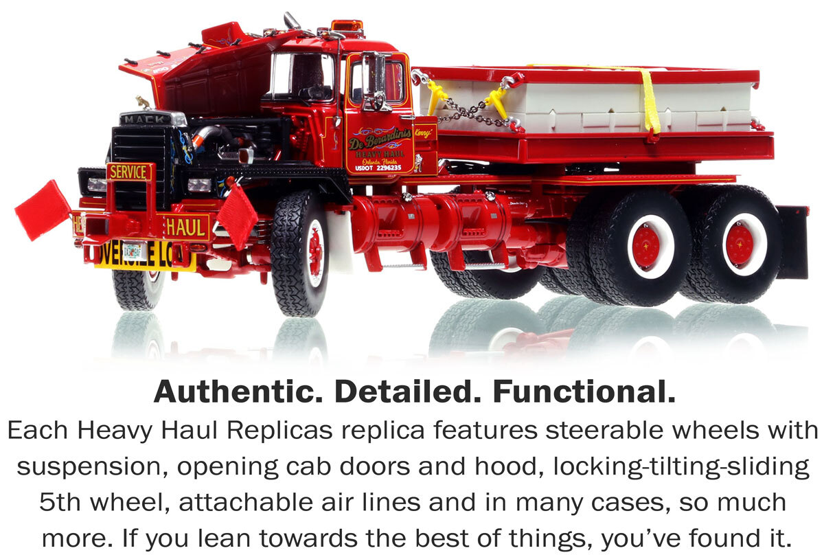 1:50 scale diecast models of Mack RD800 by Heavy Haul Replicas