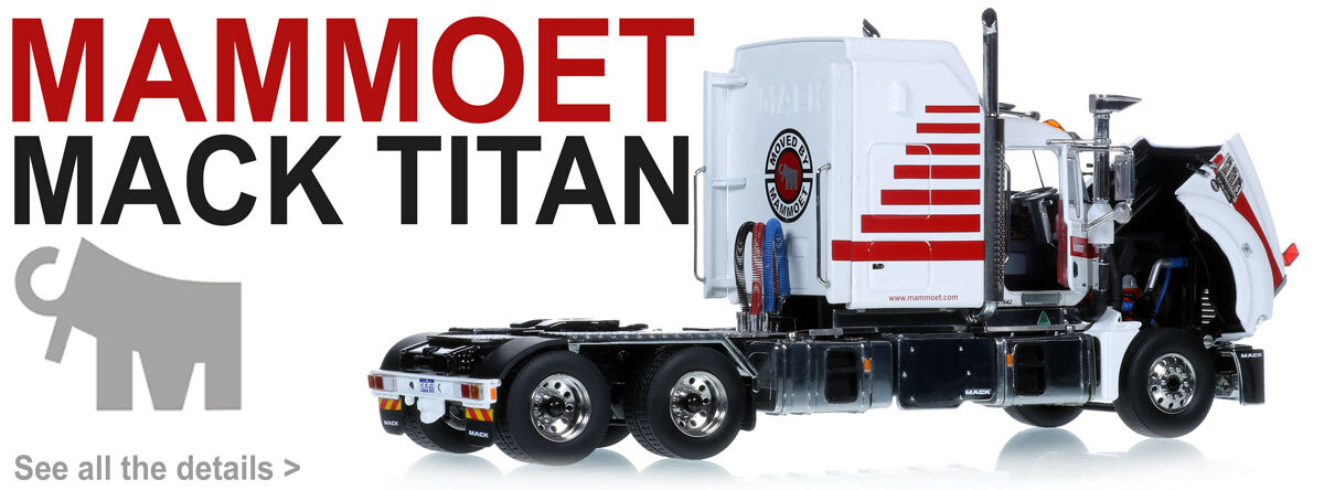 1:50 scale model of Mammoet Mack Titan Tandem-Axle Tractor