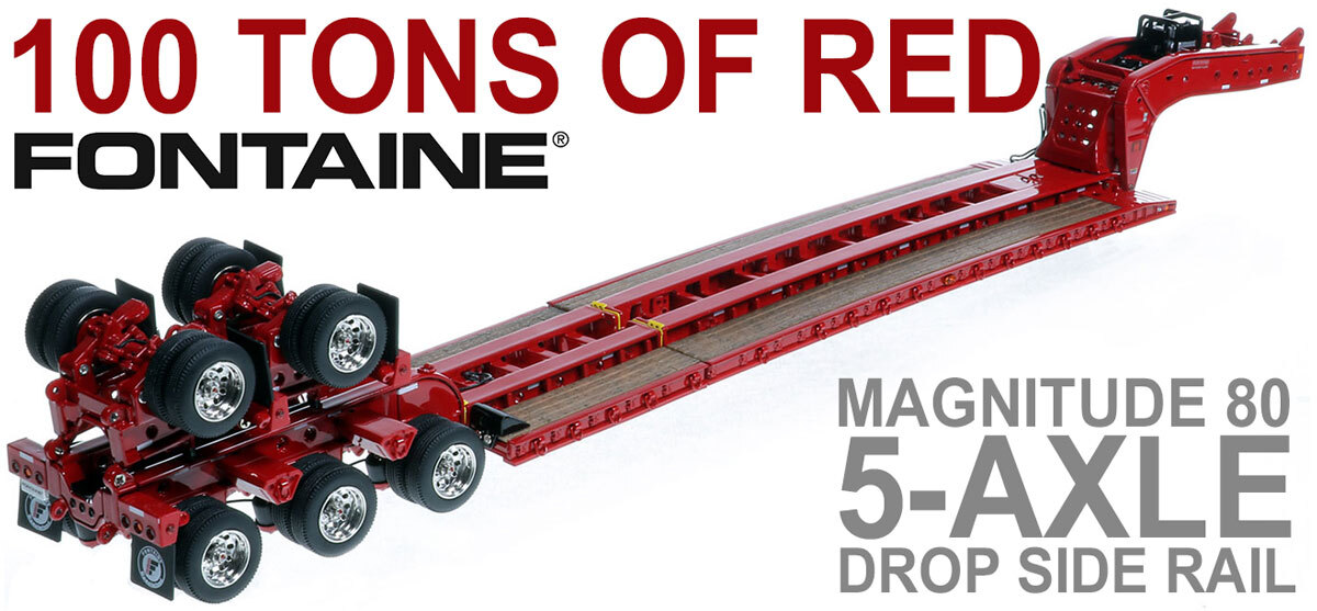 1:50 scale diecast model of  1:50 Scale Diecast Model of Fontaine Magnitude 80 - 100-Ton 5-Axle Step Deck Trailer - DHH Red 1:50 Scale Diecast Model of Fontaine Magnitude 80 - 100-Ton 5-Axle Step Deck Trailer - DHH Red 1:50 Scale Diecast Model of Fontaine Magnitude 80 - 100-Ton 5-Axle Step Deck Trailer - DHH Red 1:50 Scale Diecast Model of Fontaine Magnitude 80 - 100-Ton 5-Axle Step Deck Trailer - DHH Red Fontaine Magnitude 80 - 100-Ton 5-Axle Drop Side Rail Trailer - DHH Red