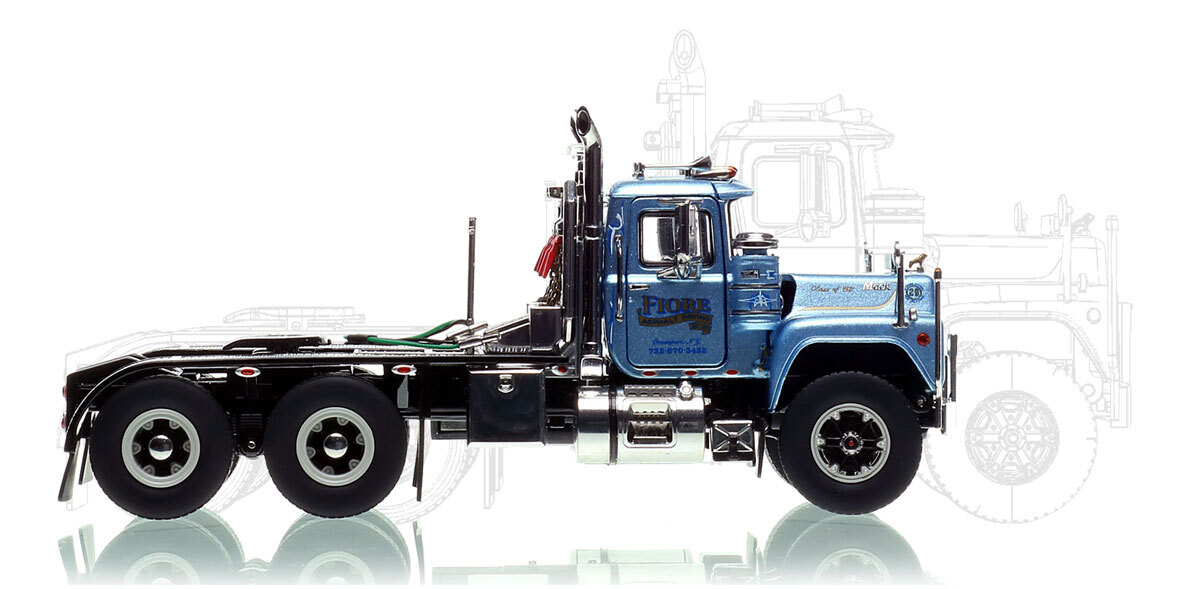 1:50 scale diecast model of Fiore Asphalt Paving 1987 Mack R686ST tandem axle tractor