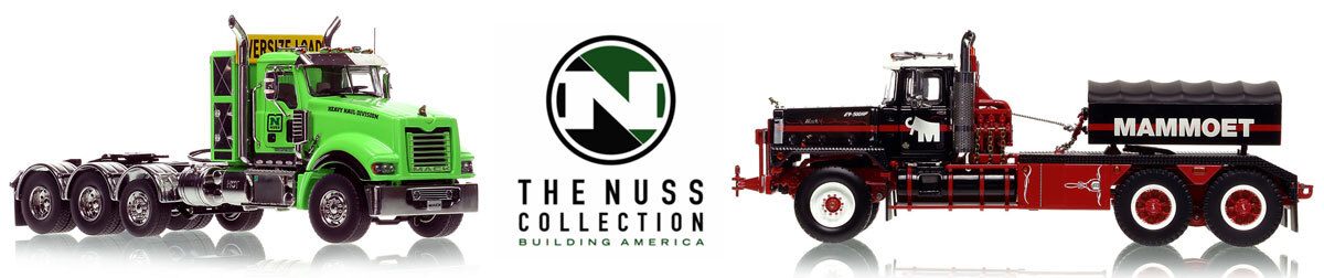1:50 scale models of Nuss Truck & Equipment Mack Trucks