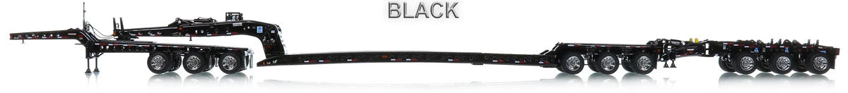 1:50 Scale Fully Functional Diecast Model of Fontaine Magnitude 80 - 3x3x3 Flat Level Deck Trailer - Black
