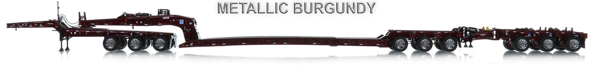 1:50 Scale Fully Functional Diecast Model of Fontaine Magnitude 80 - 3x3x3 Flat Level Deck Trailer - Metallic Burgundy