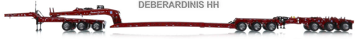 1:50 Scale Fully Functional Diecast Model of DeBerardinis Heavy Haul Fontaine Magnitude 80 - 3x3x3 Flat Level Deck Trailer