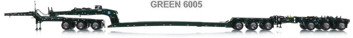 1:50 Scale Fully Functional Diecast Model of Fontaine Magnitude 80 - 3x3x3 Flat Level Deck Trailer - Green 6005