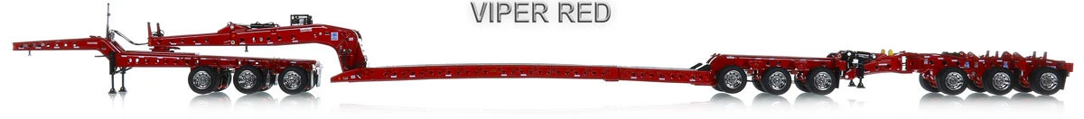 1:50 Scale Fully Functional Diecast Model of Fontaine Magnitude 80 - 3x3x3 Flat Level Deck Trailer - Viper Red
