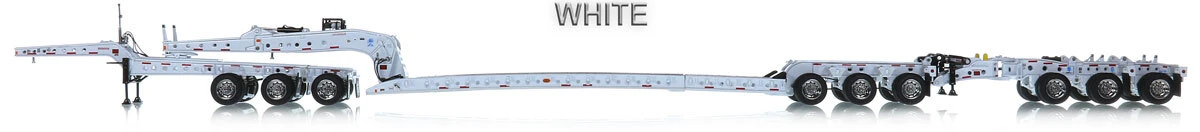 1:50 Scale Fully Functional Diecast Model of Fontaine Magnitude 80 - 3x3x3 Flat Level Deck Trailer - White