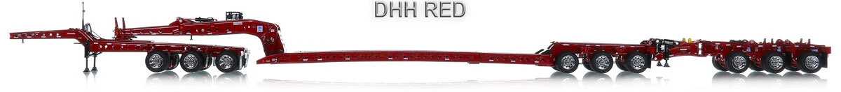 1:50 Scale Fully Functional Diecast Model of Fontaine Magnitude 80 - 3x3x3 Flat Level Deck Trailer - DHH Red