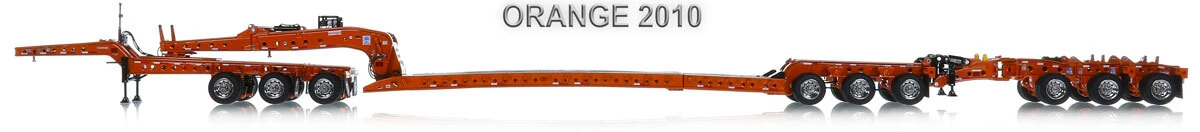 1:50 Scale Fully Functional Diecast Model of Fontaine Magnitude 80 - 3x3x3 Flat Level Deck Trailer - Orange 2010