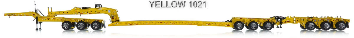 1:50 Scale Fully Functional Diecast Model of Fontaine Magnitude 80 - 3x3x3 Flat Level Deck Trailer - Yellow 1021