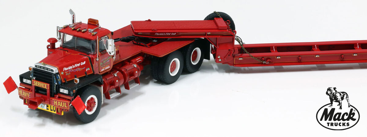 1:50 scale model of DeBerardinis Heavy Haul 1990 Mack RD800 - Big Kenny