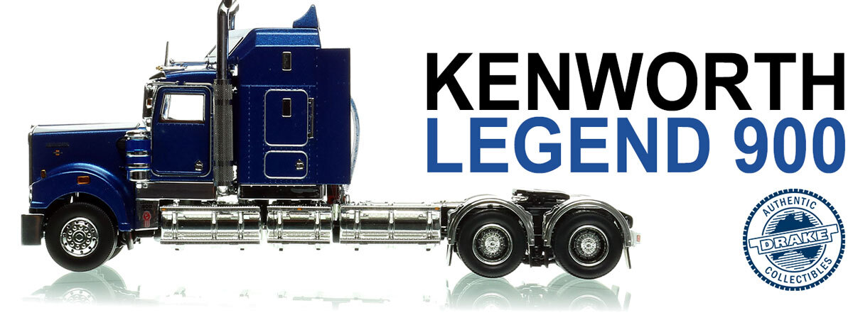 1:50 scale model of Kenworth T900 Tandem Axle Tractor - Metallic Blue AU