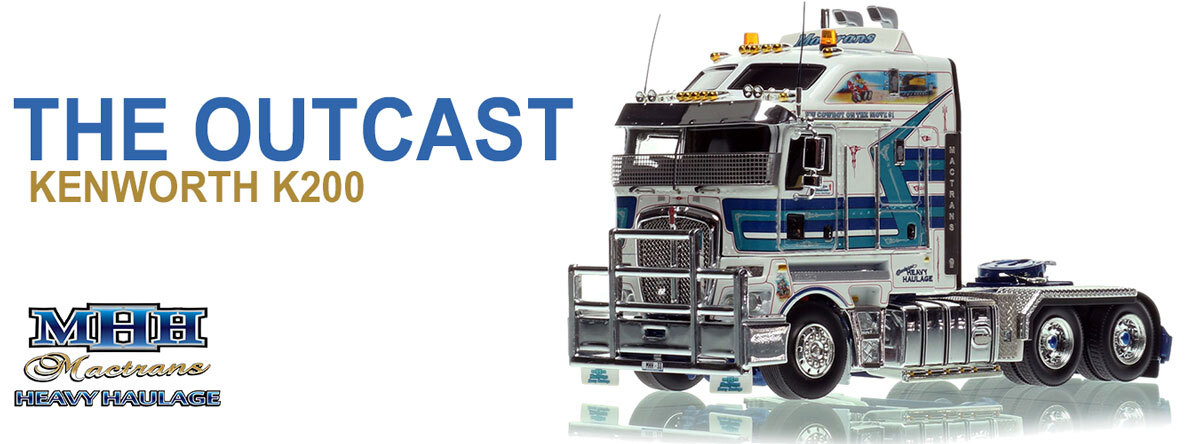 1:50 scale model of Kenworth K200 2.8m Cab Tractor - Mactrans Heavy Haulage "The Outcast" AU
