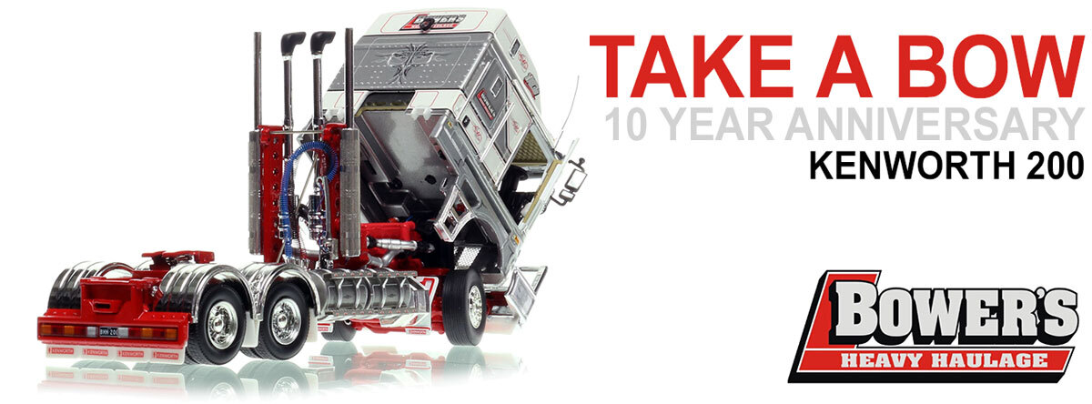 1:50 scale model of Kenworth K200 2.8m Cab Tractor - Bowers Heavy Haulage 10 Year Anniversary AU