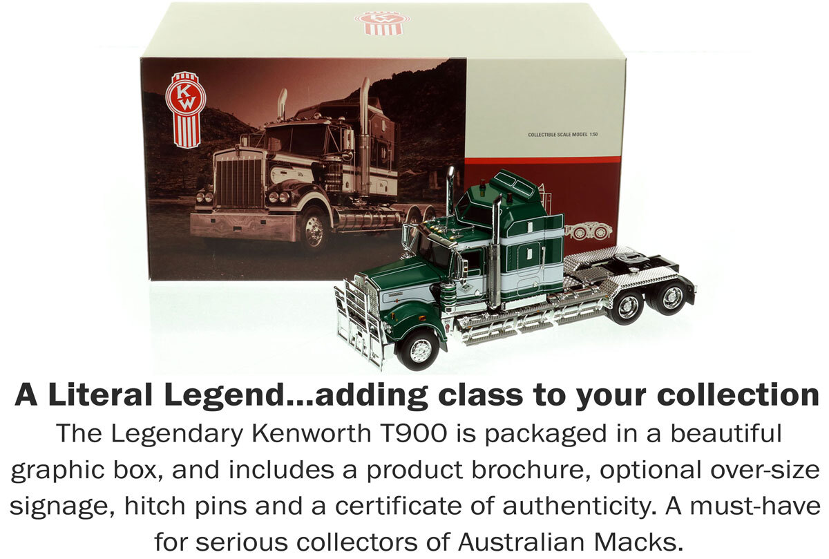Inclusions with 1:50 scale model of  Kenworth T900 Tandem Axle Tractor - Hi-Quality Group AU