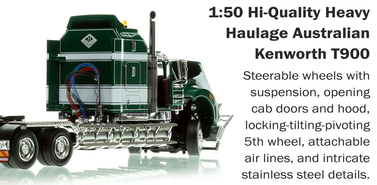 Functionality of 1:50 scale model of  Kenworth T900 Tandem Axle Tractor - Hi-Quality Group AU