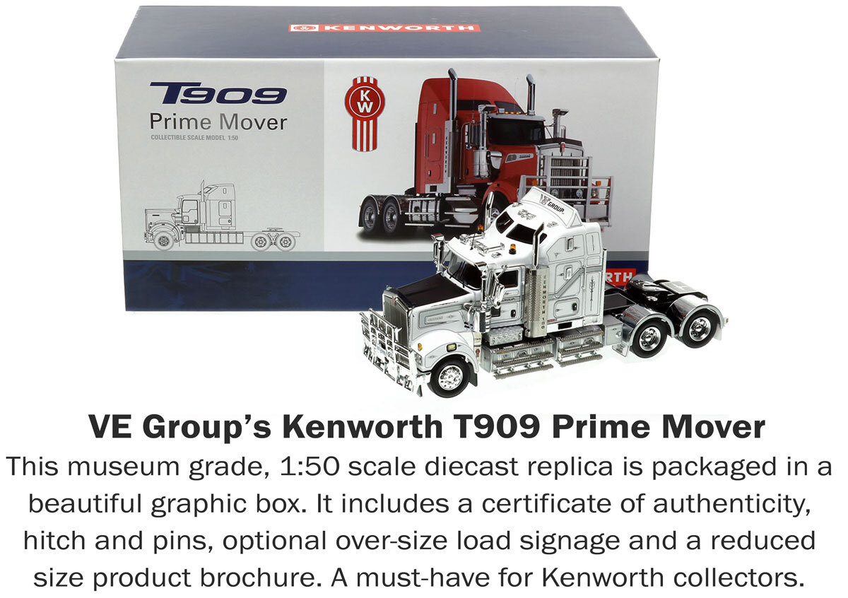 1:50 scale diecast model of Kenworth T909 Tandem Axle Tractor - VE Group AU