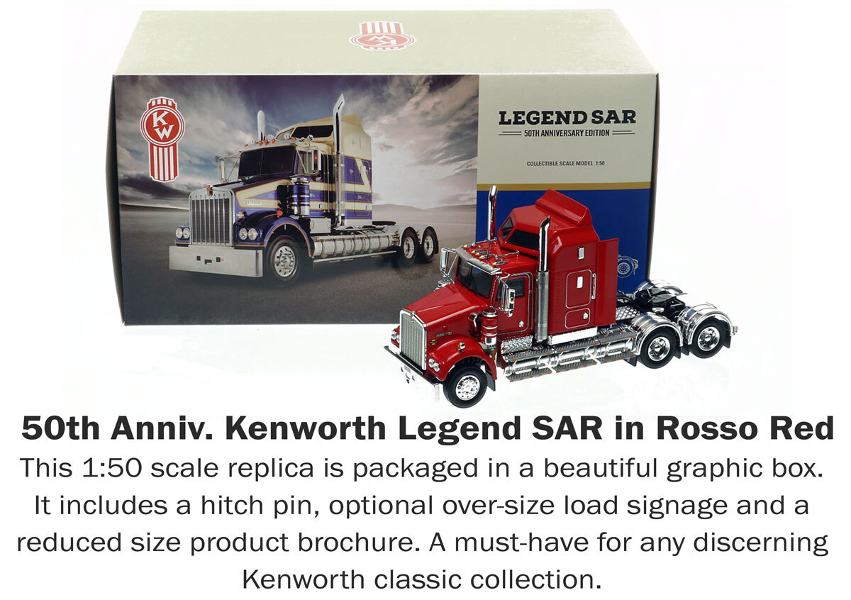 1:50 scale diecast model of Kenworth Legend SAR - Rosso Red AU