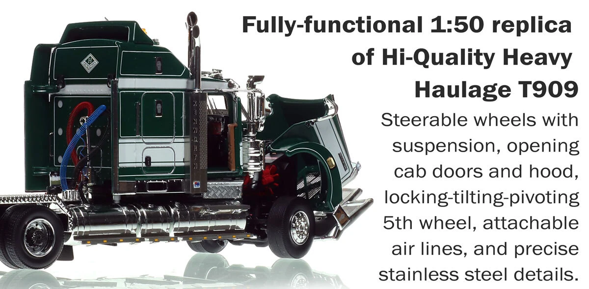 functionality of 1:50 scale diecast model of Kenworth T909 Tandem Axle Tractor - Hi-Quality Group AU