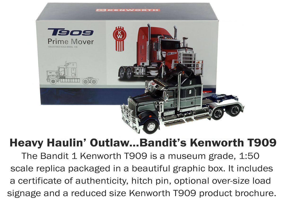 1:50 scale diecast model of Kenworth T909 Tandem Axle Tractor - Bandit-1 AU