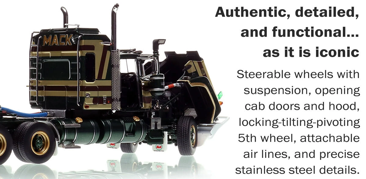Functionality of 1:50 scale model of Mack Bicentennial Superliner II Tandem-Axle Sleeper -John Flynn AU
