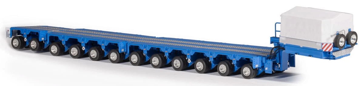 1:50 Scale Diecast Model of Scheuerle 12-Axle InterCombi Trailer - Light Blue