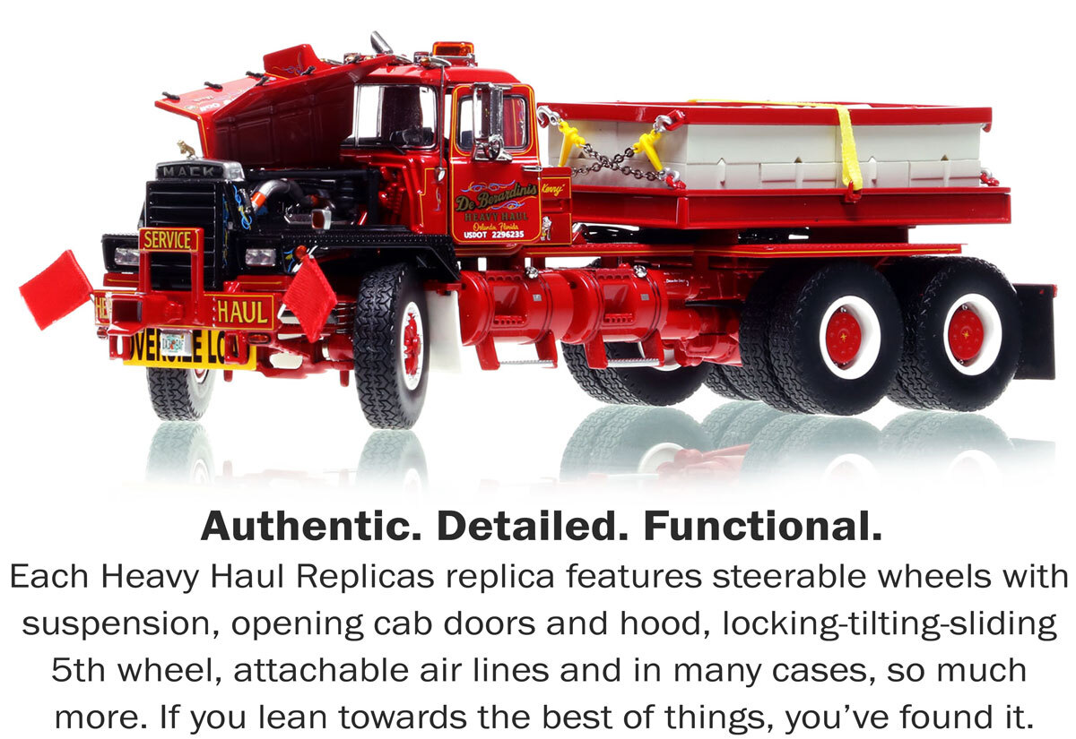 1:50 scale diecast Heavy Haul Replicas are authentic, detailed and functional scale models
