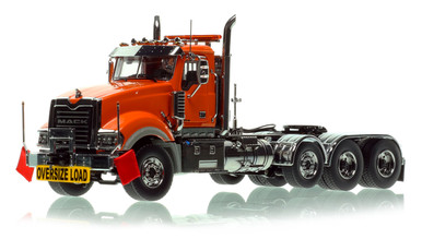 Heavy Haul Replicas Mack Titan Tri-axle Tractor - Orange over Black