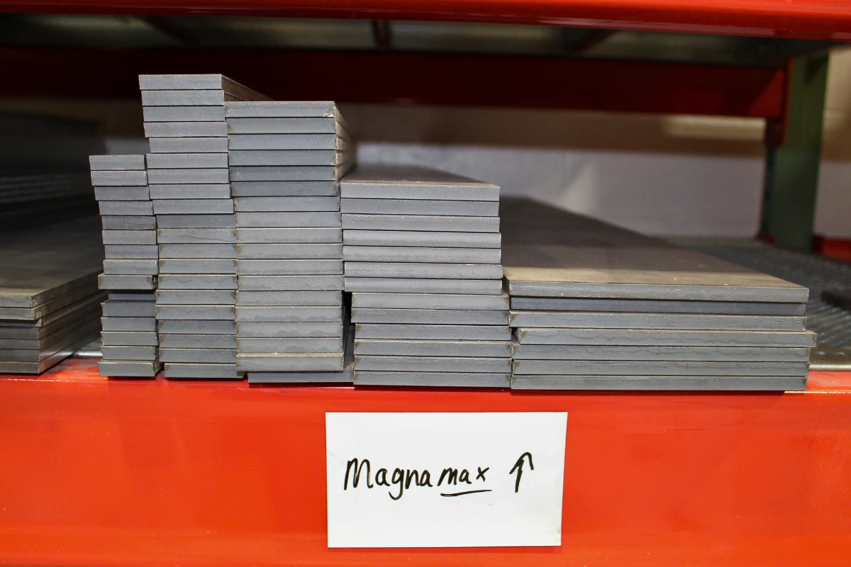 MagnaMax steel strips in the Niagara Specialty Metals warehouse