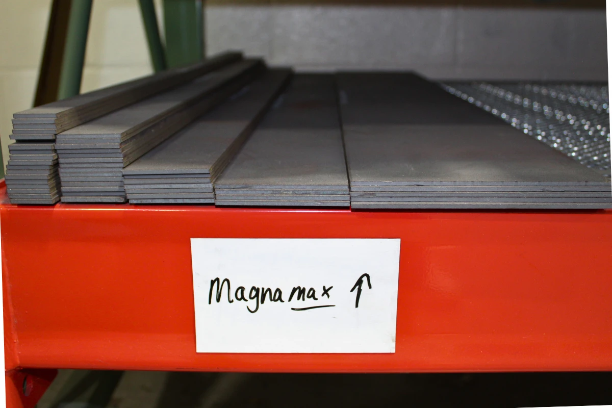 MagnaMax steel strips in the Niagara Specialty Metals warehouse