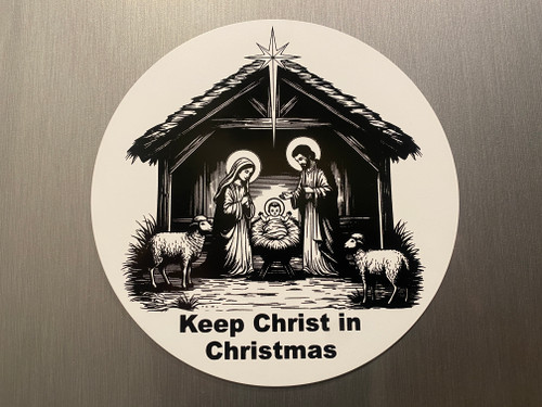 Celebrate the birth of Jesus Christ, and share the joy with the world. Sticks to any ferrous (iron-based) metal. Great for cars, SUVs, and trucks.