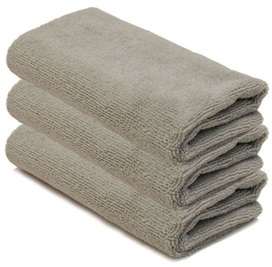 Gray Ultra Plush Edgeless Microfiber Towels (3-pack)