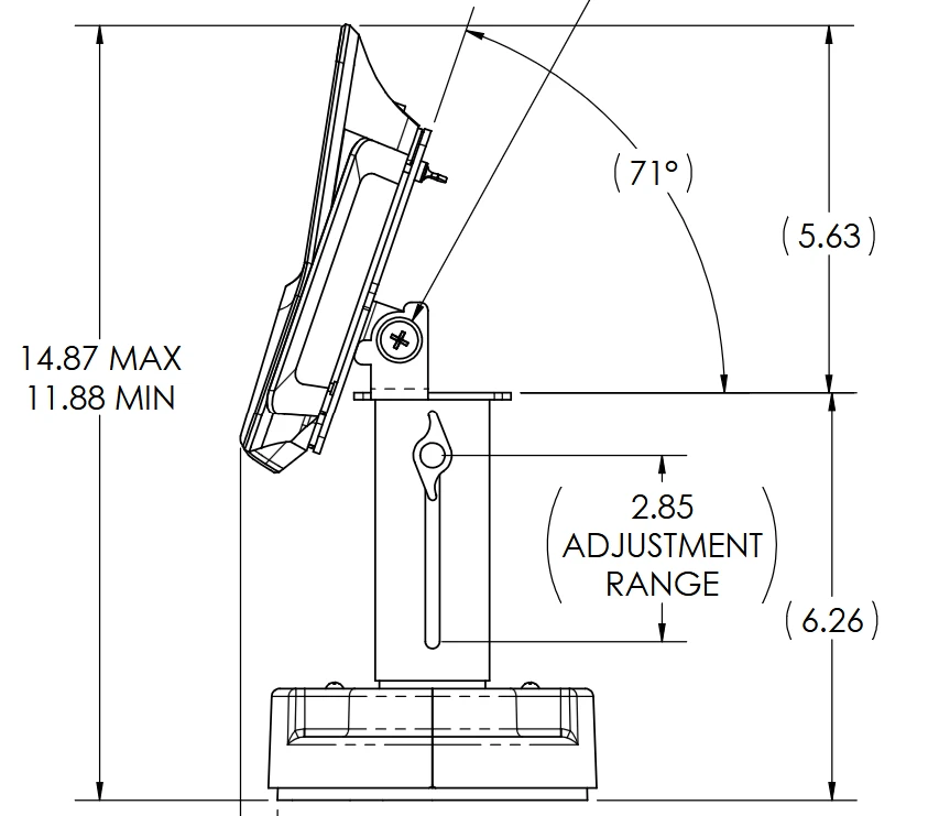 Telescoping Stand for Verifone M400 Payment Terminals