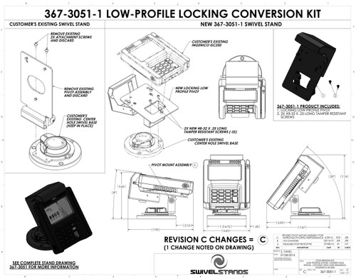 Ingenico iSC250 Conversion Kit Locking Low Profile by Swivel Stands