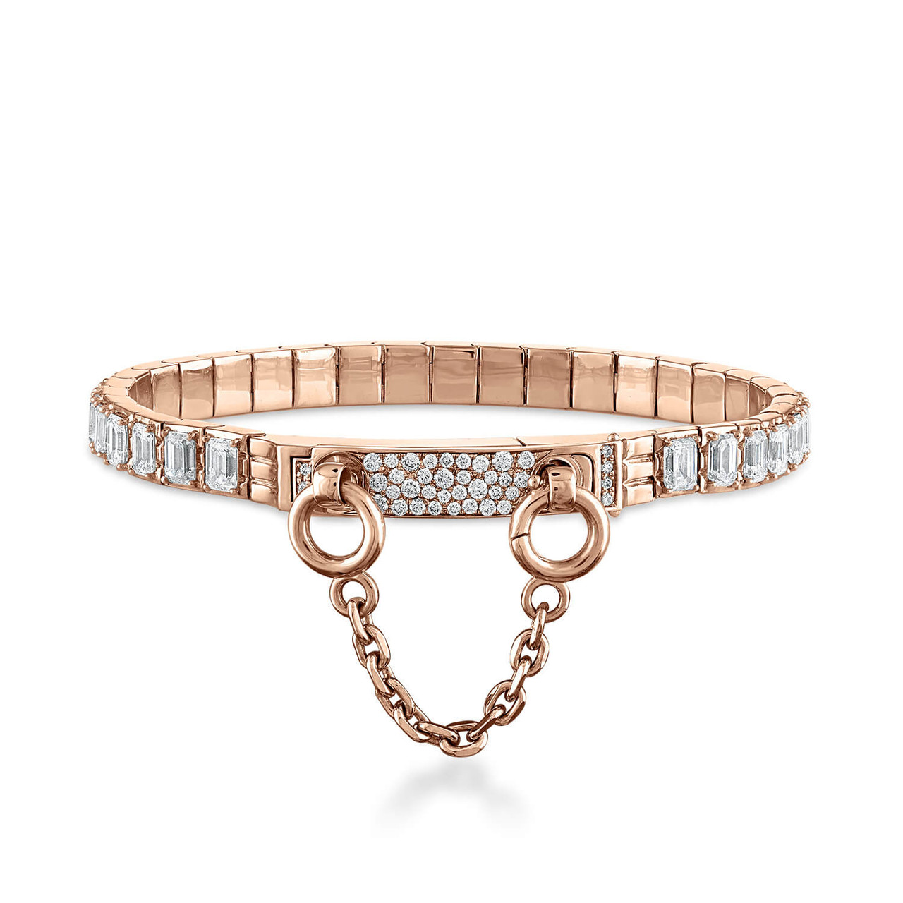 Diamond Handcuff Chain Earrings - Zoe Lev Jewelry