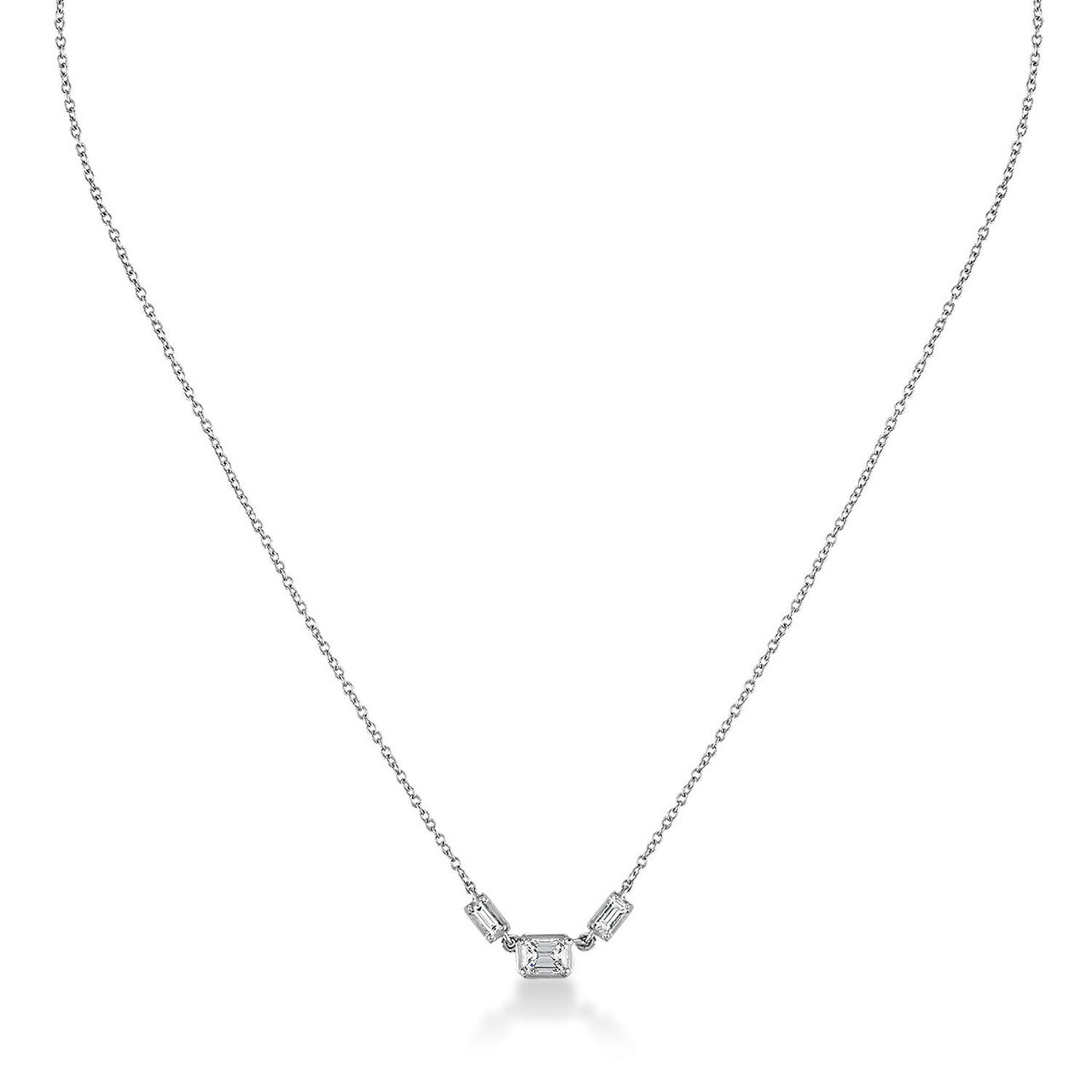 Three Stone Diamond Necklace – Lameya