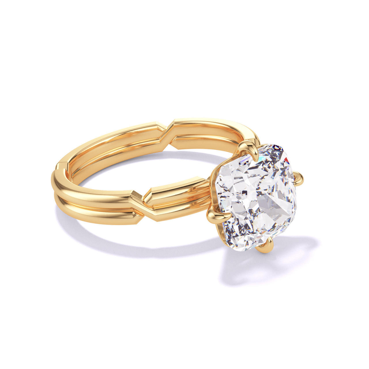 Cushion Cut Engagement Ring | 2.60 ct I VS1 GIA 18K Yellow Gold