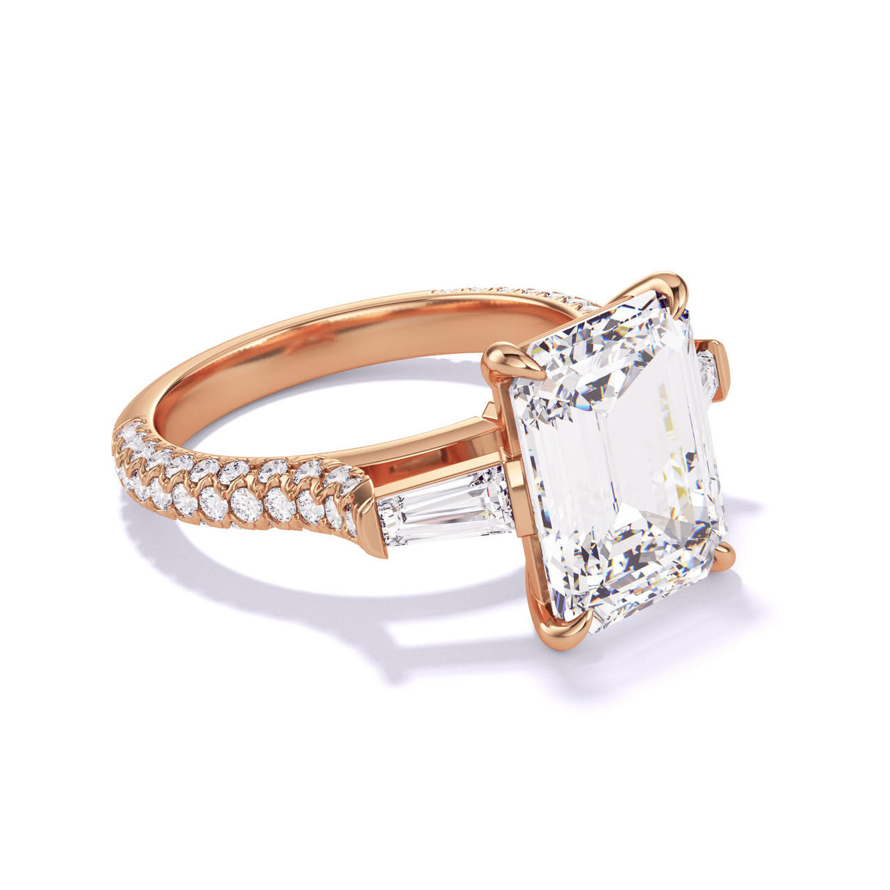 Gorgeous Emerald Cut Three Stone Engagement Ring from Black Diamonds New  York