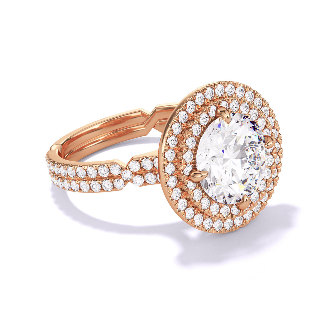 Round Double Halo Engagement Ring | Armans Fine Jewellery