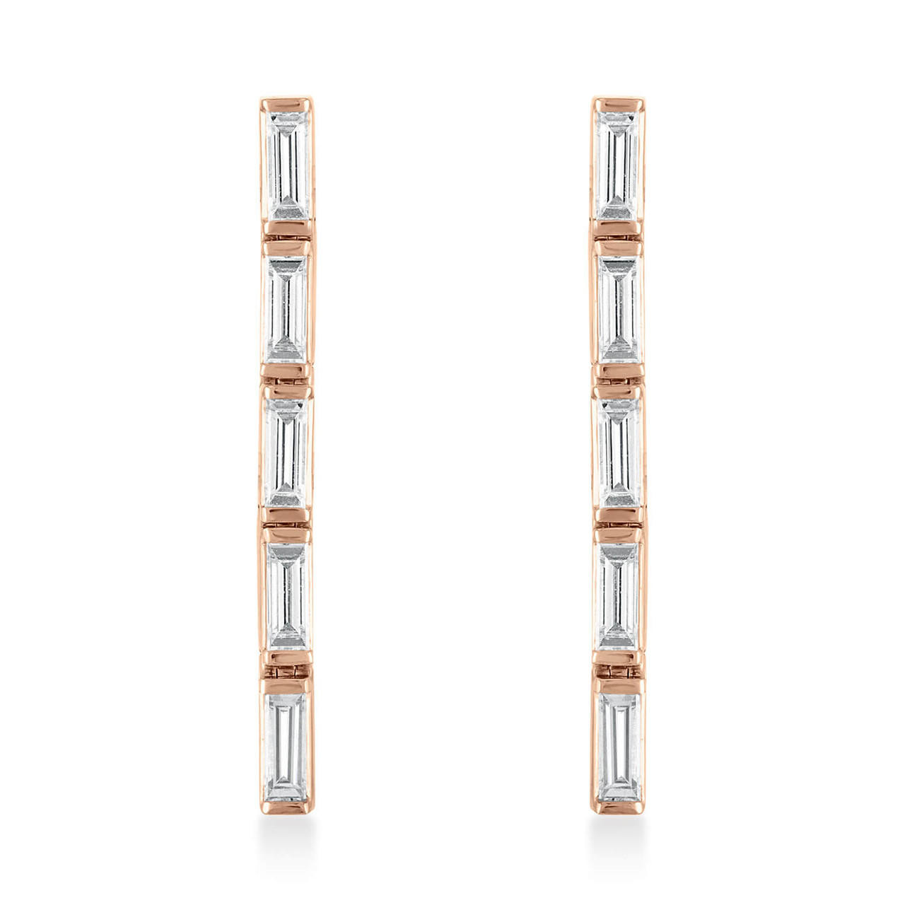 Buy Baguette Diamond Earrings by Caitlyn Minimalist Trending Baguette Studs  Perfect Second Piercing Earrings Bridesmaid Gifts ER039 Online in India -  Etsy