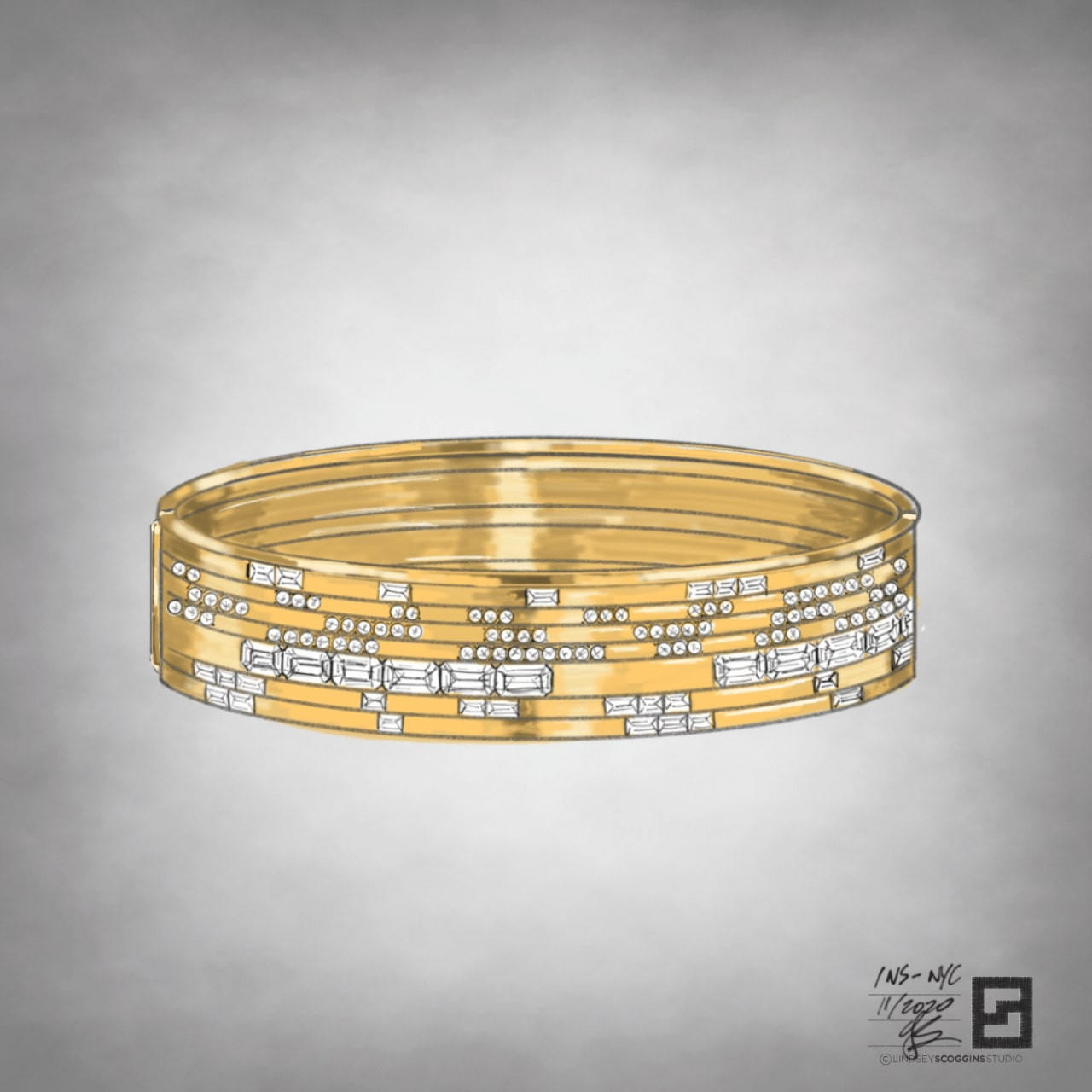 Buy Diamond Bracelet 18 KT yellow gold (33.5 gm). | Online By Giriraj  Jewellers