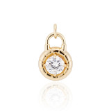 round cut diamond solitaire pendant in 18k gold front view