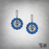 Galaxy earrings with sapphires and diamonds